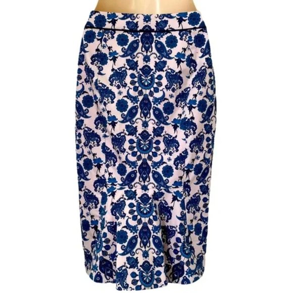 Ted Baker Madisyn blue paisley pencil skirt size 0 nwt - Picture 3 of 10